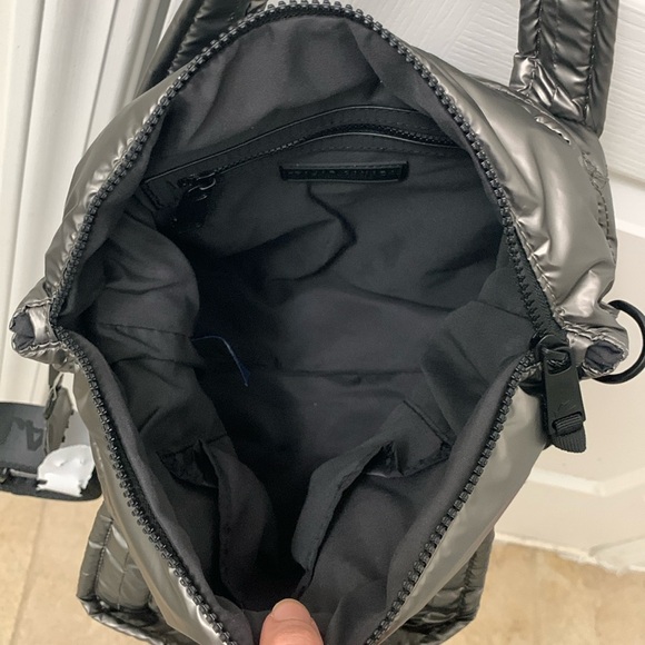 Silver / Space Grey Quilted Puffer Small Pajar Handbag / Crossbody Bag - Picture 14 of 15